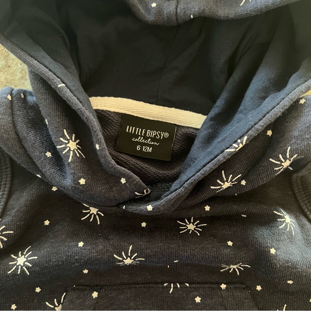 Little Bipsy Navy 🎇 Star Sleeveless Hoodie & Shorts Set - Picture 6 of 15